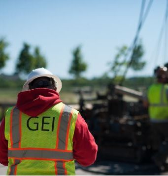 back of GEI yellow vest