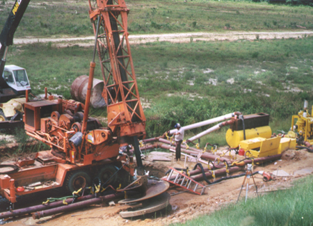 construction drills at Pinopolis Dam