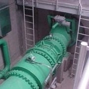 green pipes in construction