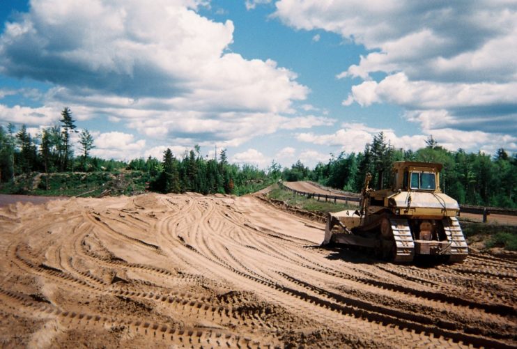 construction truck on dirt