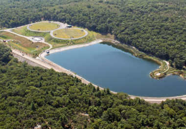 aerial view of body of water amidst trees