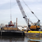 construction crane in Portsmouth on water