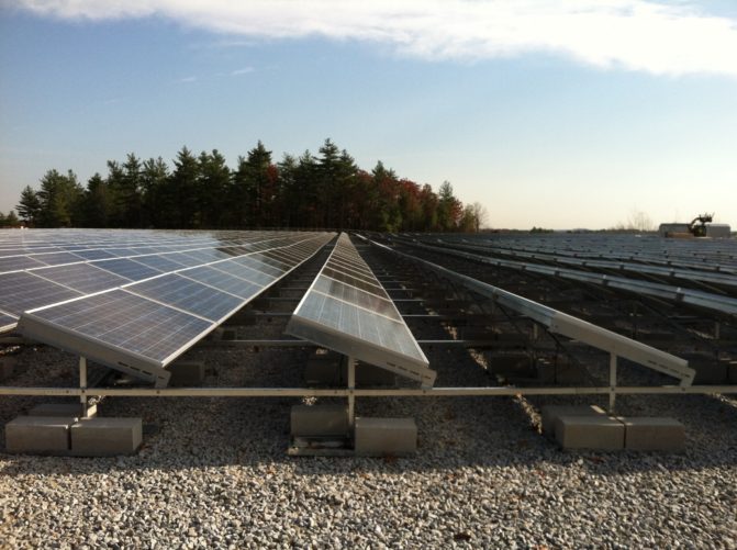 rows of solar panels