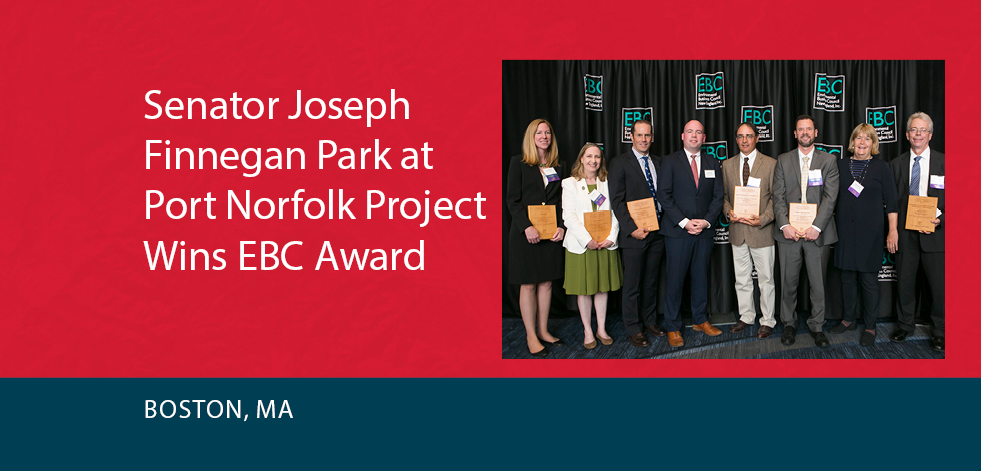Senator Joseph Finnegan Park at Port Norfolk Project Wins EBC Award