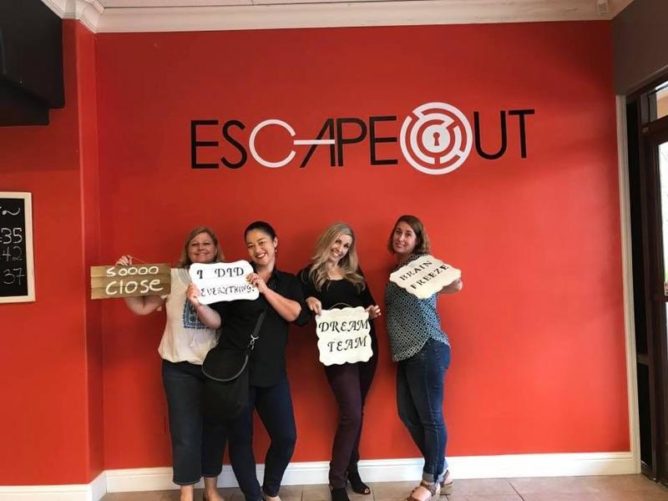 GEI Consultants employees at the end of Escape Out room