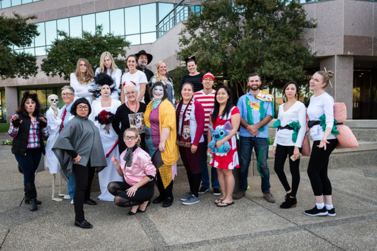 GEI team outside in costumes