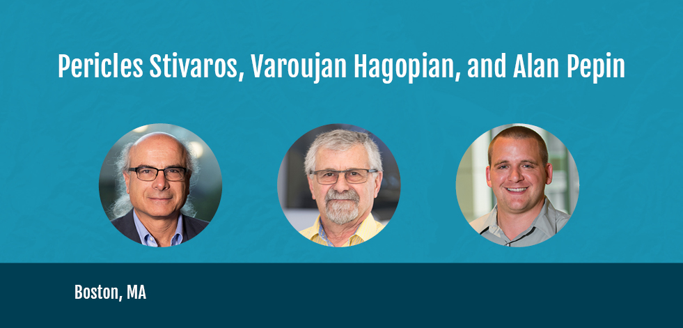 graphic of Pericles Stivaros, Varoujan Hagopian, and Alan Pepin