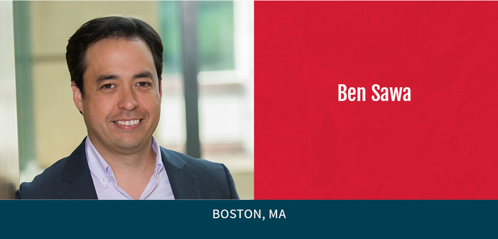 photo of Ben Sawa with red background, Boston, MA