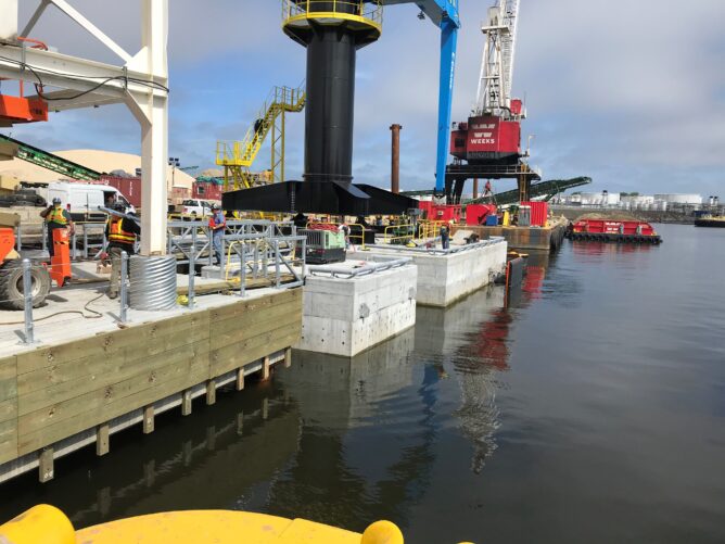 offshore material handling site on the waterfront