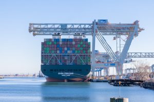 Container Ship in Harbor