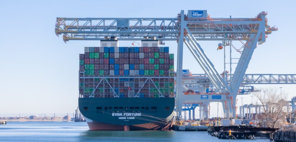 Container Ship in Harbor