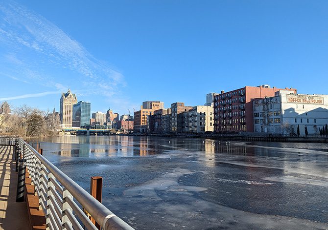 View of Milwaukee River in Downtown Milwaukee