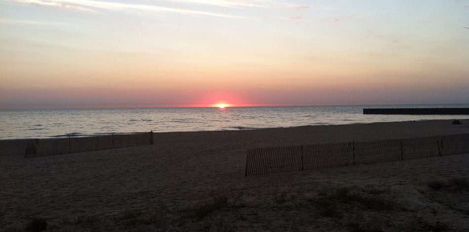 Sunrise Over A Great Lake