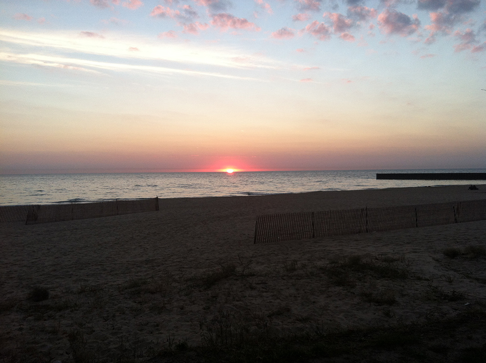 Sunrise Over A Great Lake