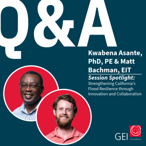 Q&A Graphic with Portrait of Kwabena Asante and Matthew Bachman