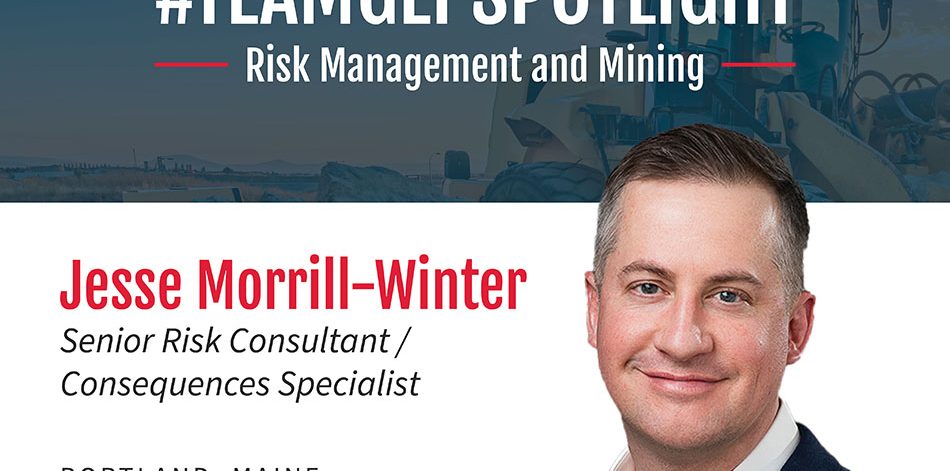 Graphic of #TeamGEI Spotlight with Portrait of Jesse Morrill-Winter