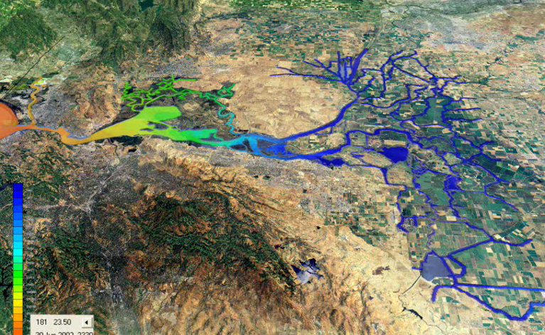 Image Illustrating California Bay Delta Salinity Intrusion