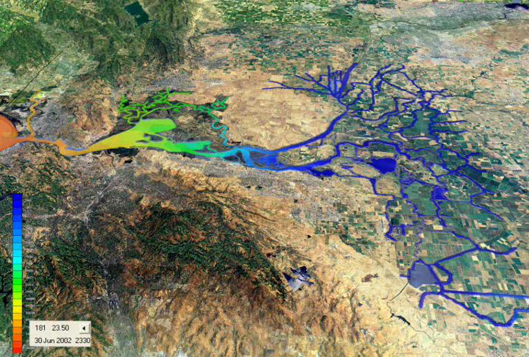 Image Illustrating California Bay Delta Salinity Intrusion