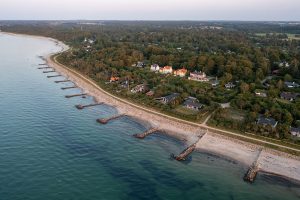 Aerial view of coastal protection