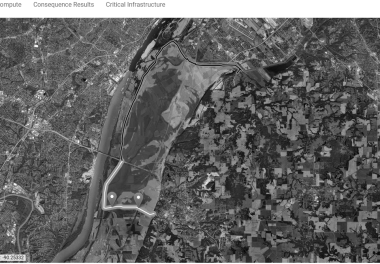 Screenshot of US Army Corps of Engineering (USACE) Levee Screening Tool 2.0