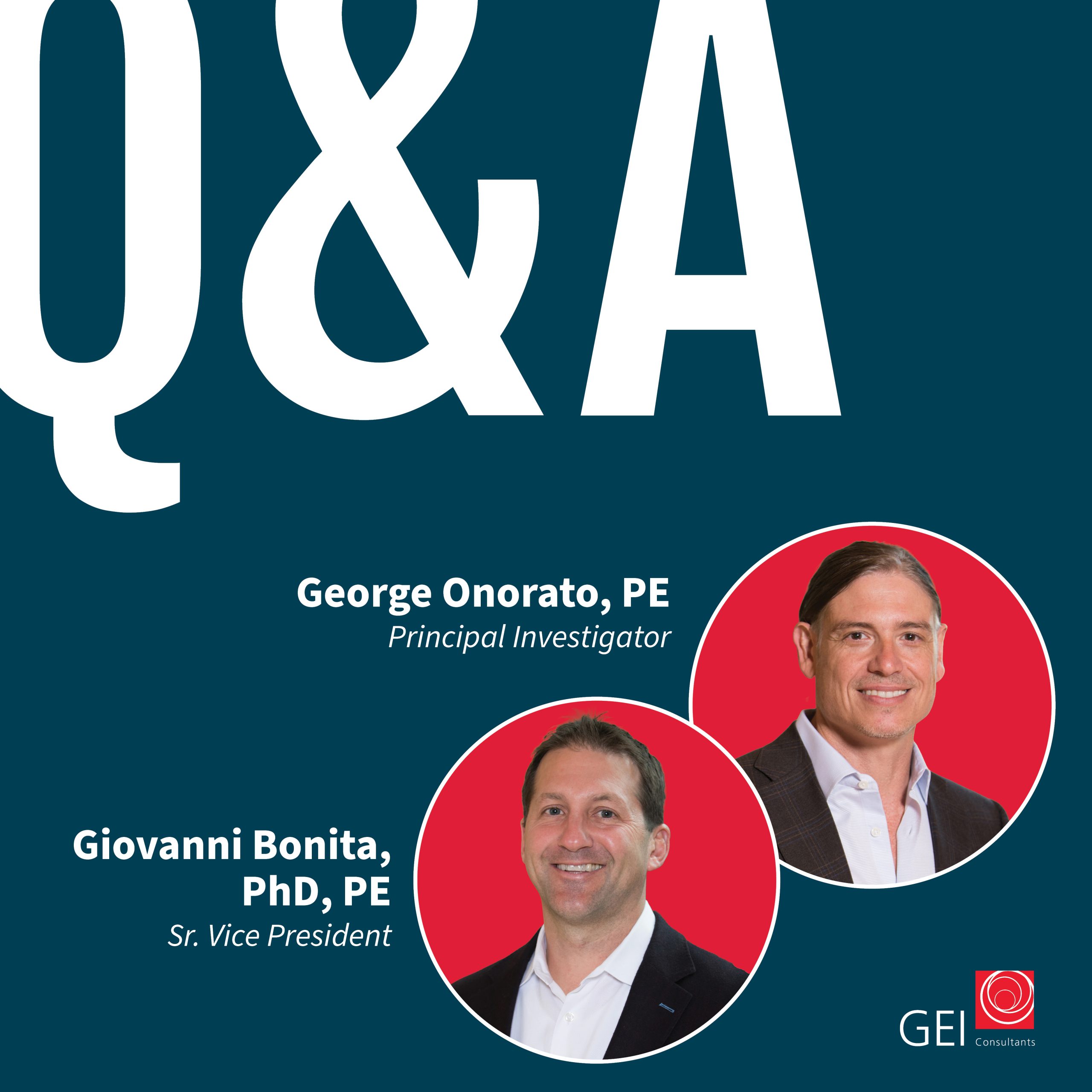 Q&A in text with portraits of George Onorato and Giovanni Bonita